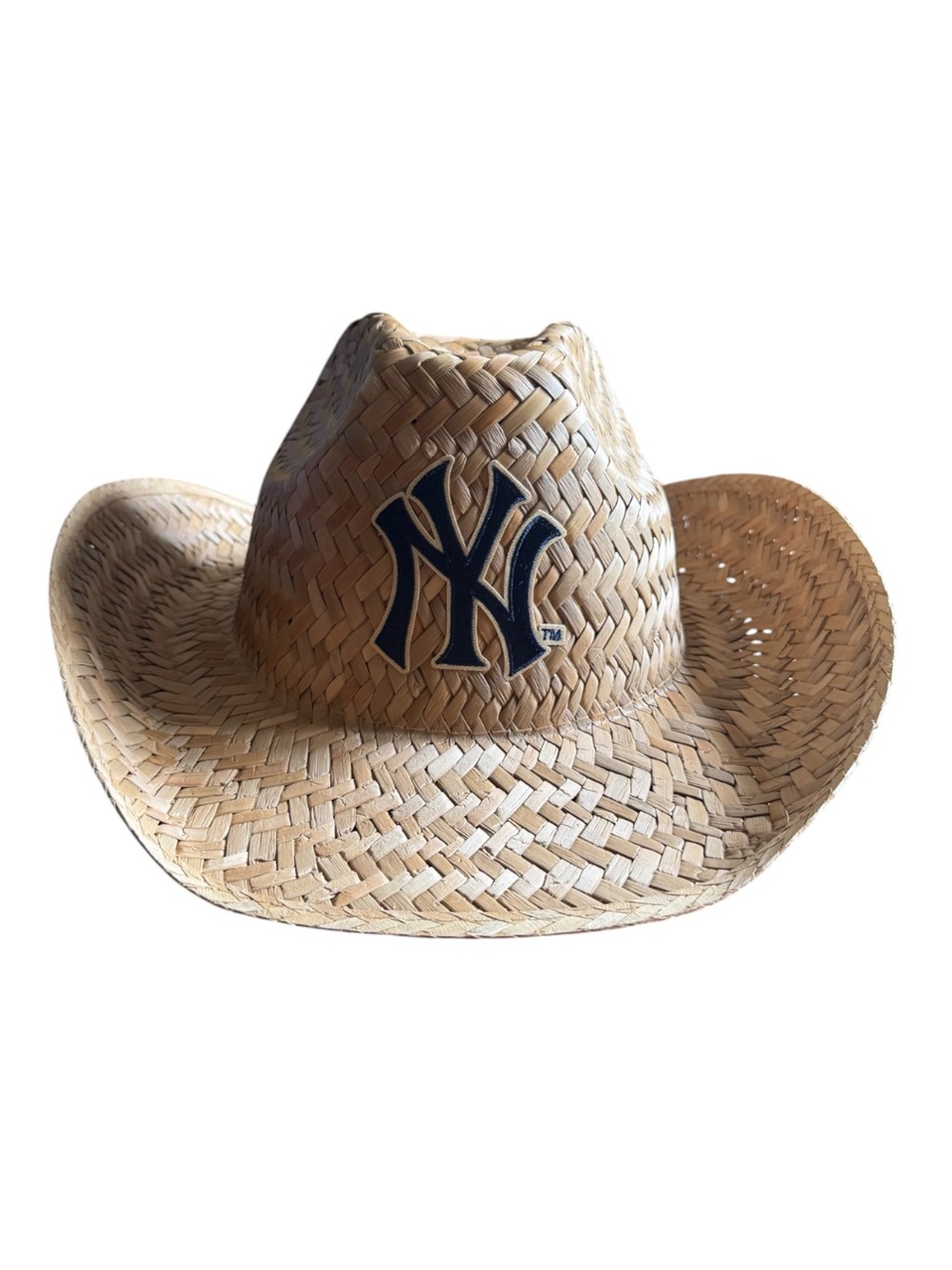 New York Yankees Straw Cowboy Hat - With Budweiser Logo on Back